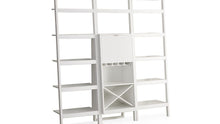 Sawyer White Leaning Wine Bar with Two 24.5" Bookcases