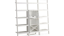 Sawyer White Leaning Wine Bar with Two 24.5" Bookcases